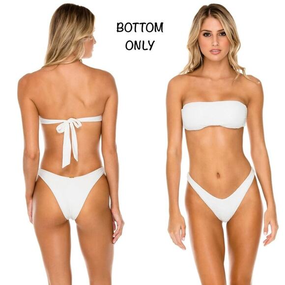 Luli Fama Ivory Buleria Brazilian High Leg Bikini Bottom - Picture 1 of 11